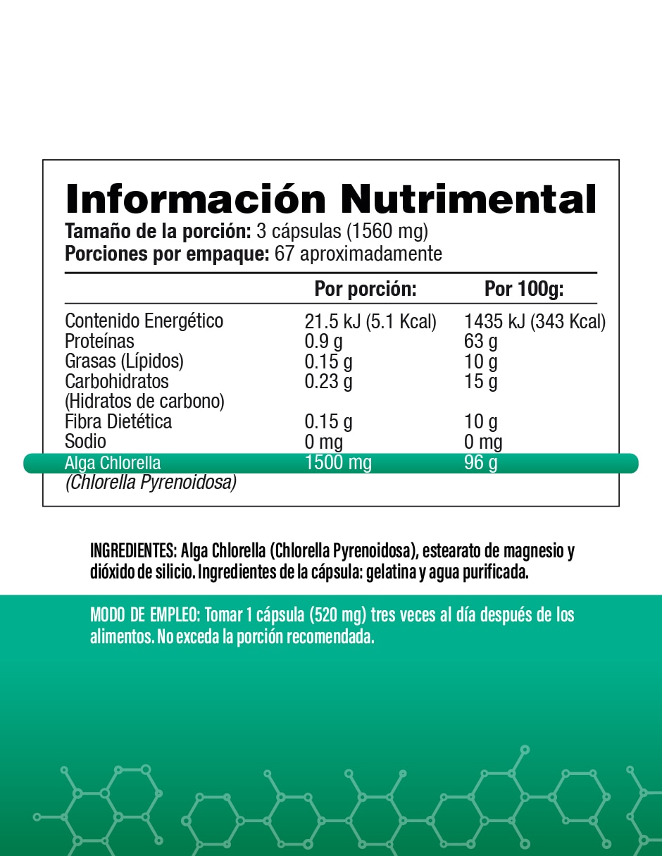 Alga Chlorella de 200 cápsulas 2