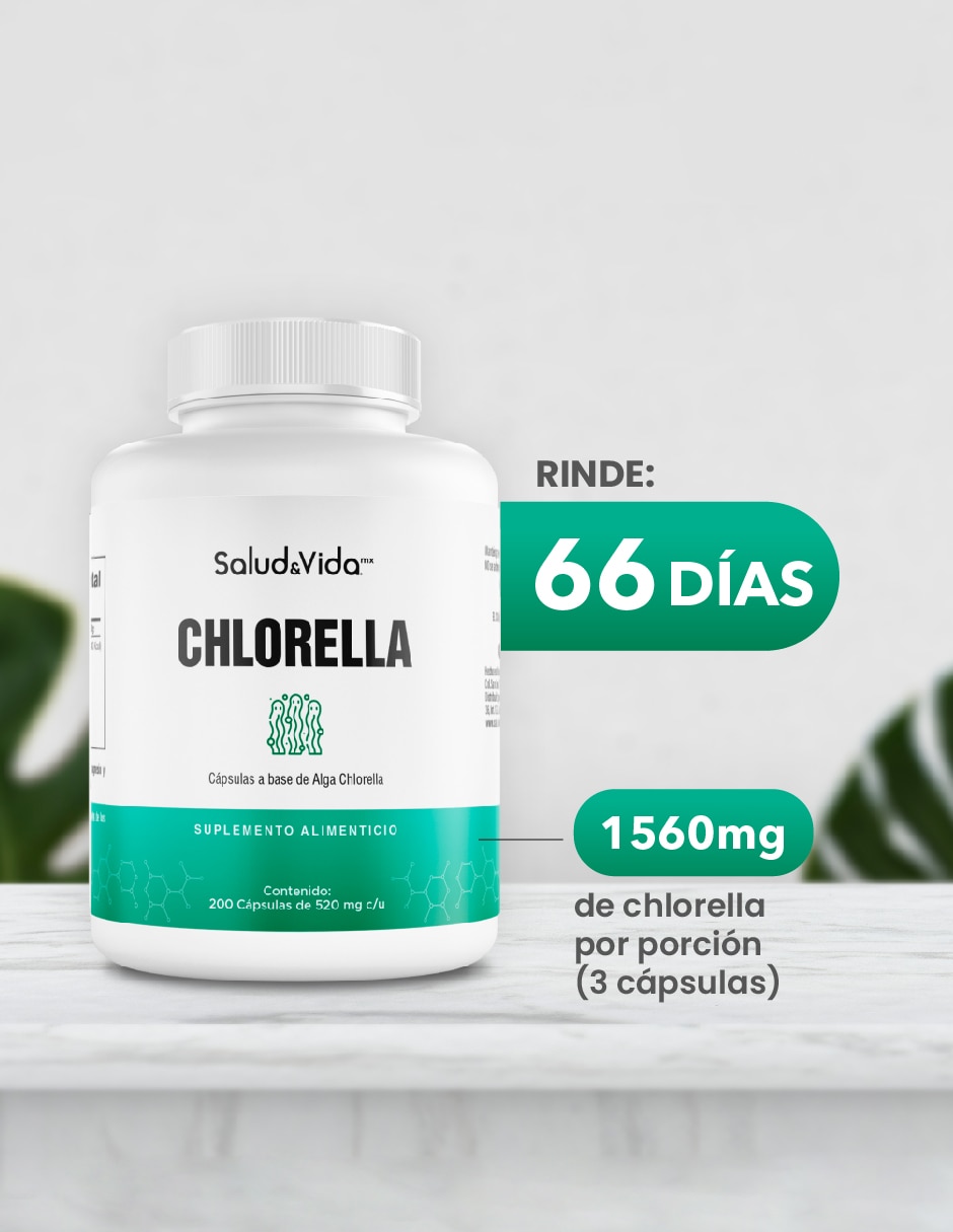 Alga Chlorella de 200 cápsulas 3