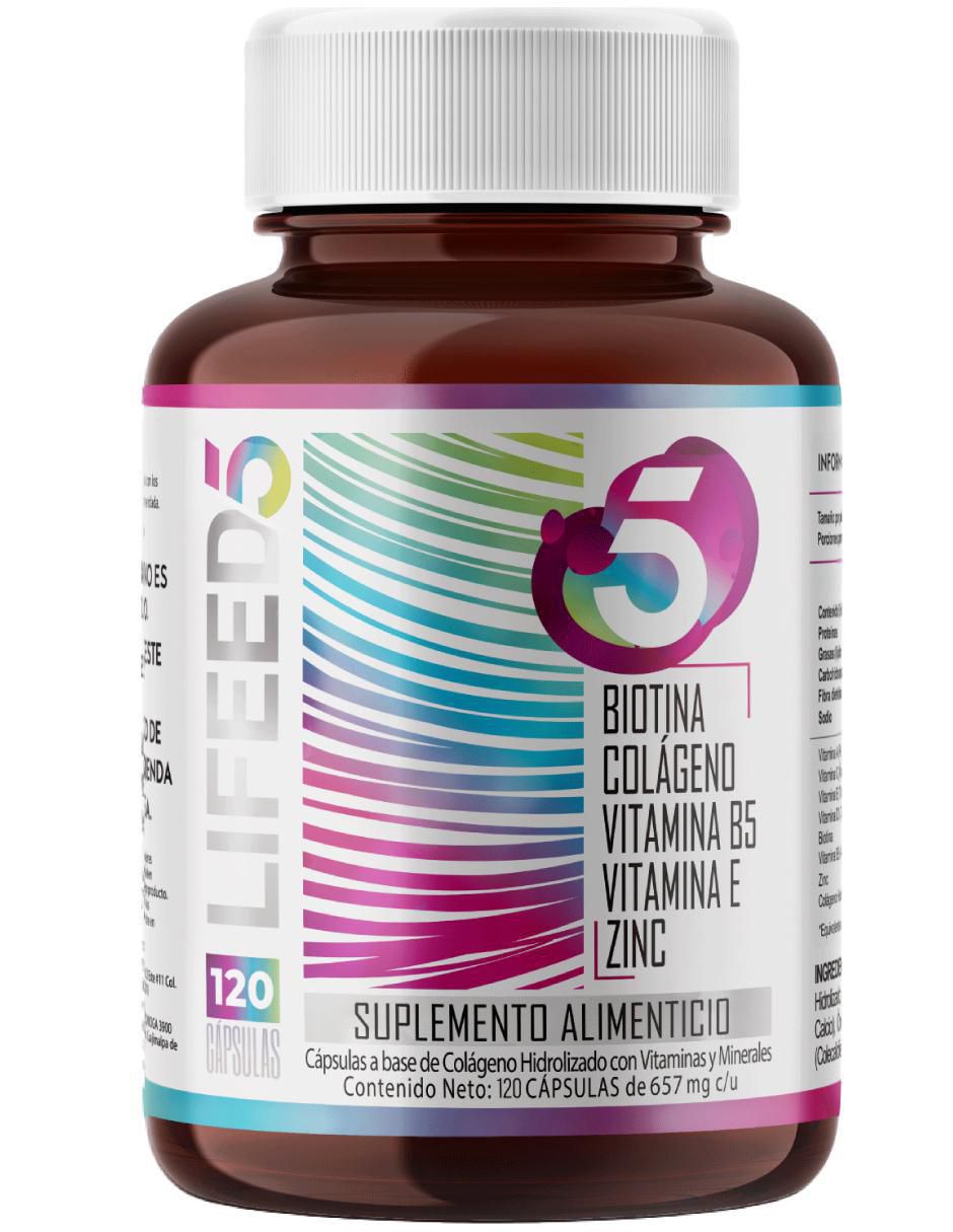 Vitaminas Cabello, Piel y Uñas con Biotina, Colageno Hidrolizado Puro, Vitamina E, Vitamina B5 y Zinc Vitaminas Cabello, Piel y Uñas con Biotina, Colageno Hidrolizado Puro, Vitamina E, Vitamina B5 y Zinc