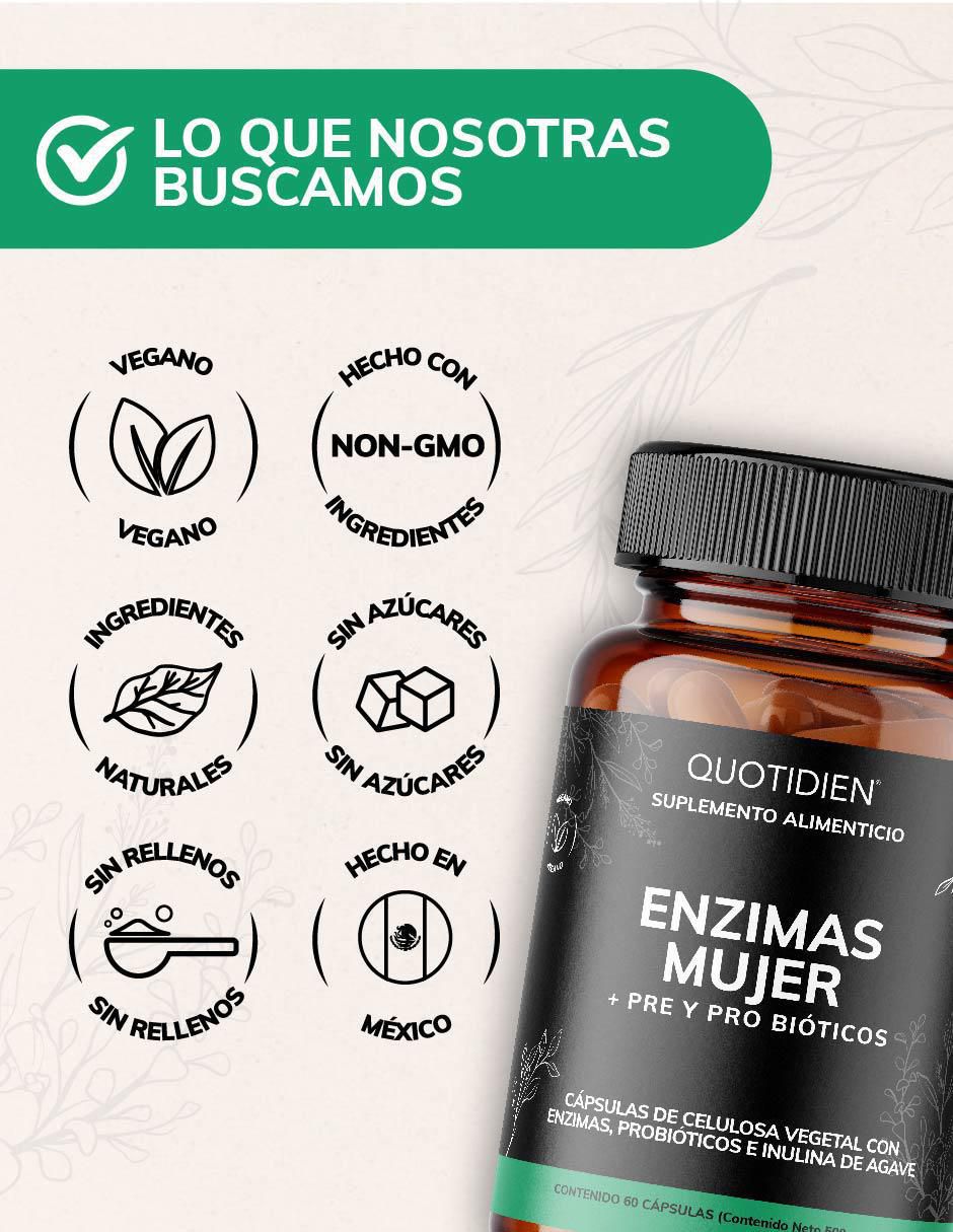 Enzimas Digestivas + Probióticos + Prebióticos (fibras) con enzimas digestivas 5
