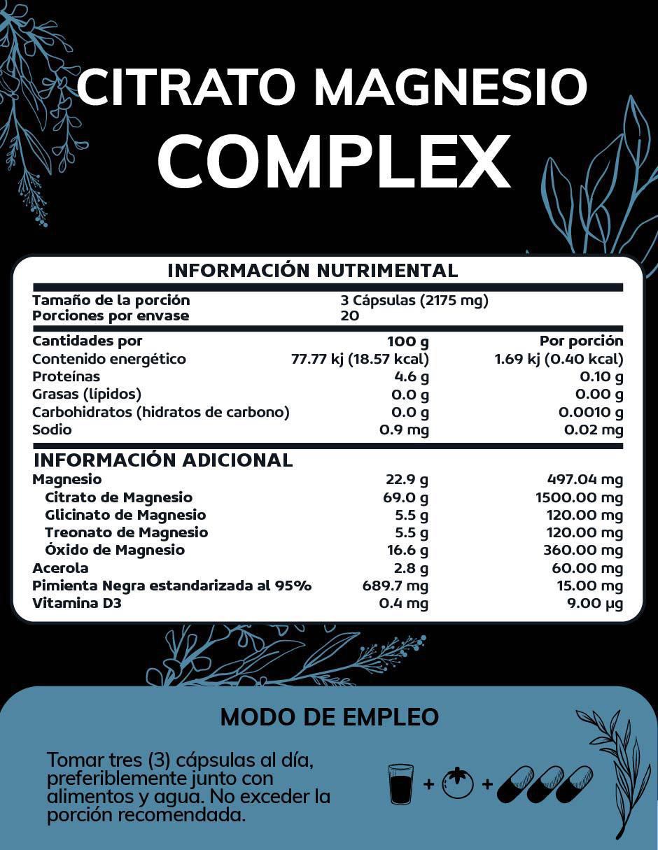 Citrato Magnesio Complex de 60 cápsulas 6