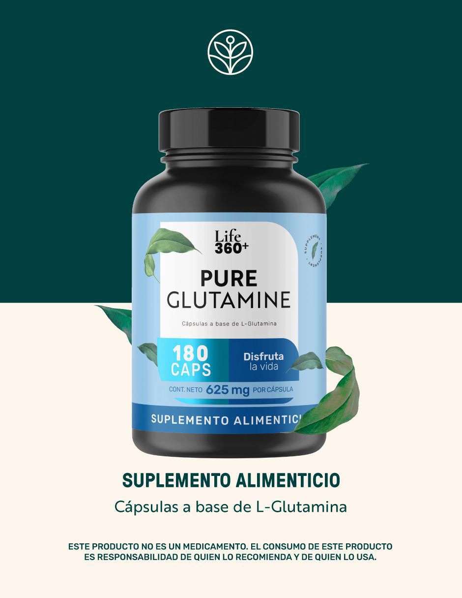 Pure glutamine Life 360+ con L-glutamina 9