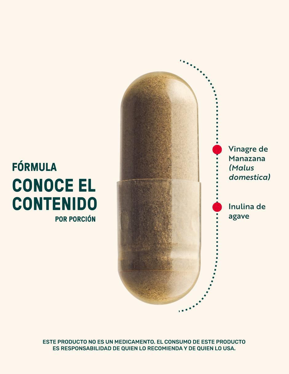 Apple Vinegar & Prebiotic: Cápsulas a base Vinagre de Manzana e inulina de agave Life 360+ 3