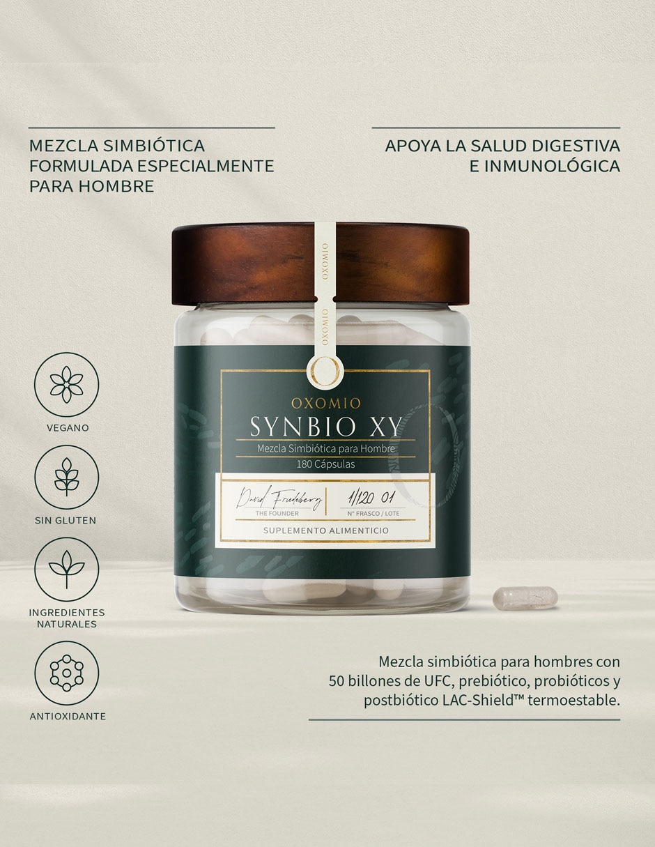 Synbio XY de - Gut Health Oxomio con probióticos, prebióticos, inulina de agave y aloe vera de 180 cápsulas 5