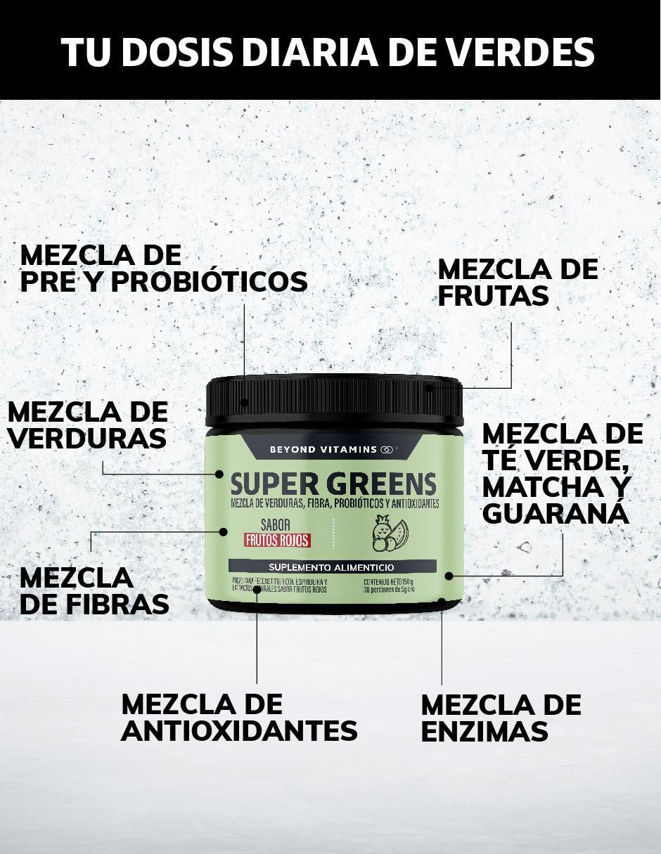 Super Greens, Jugo Verde con Té Matcha, Espirulina, Té Verde 2