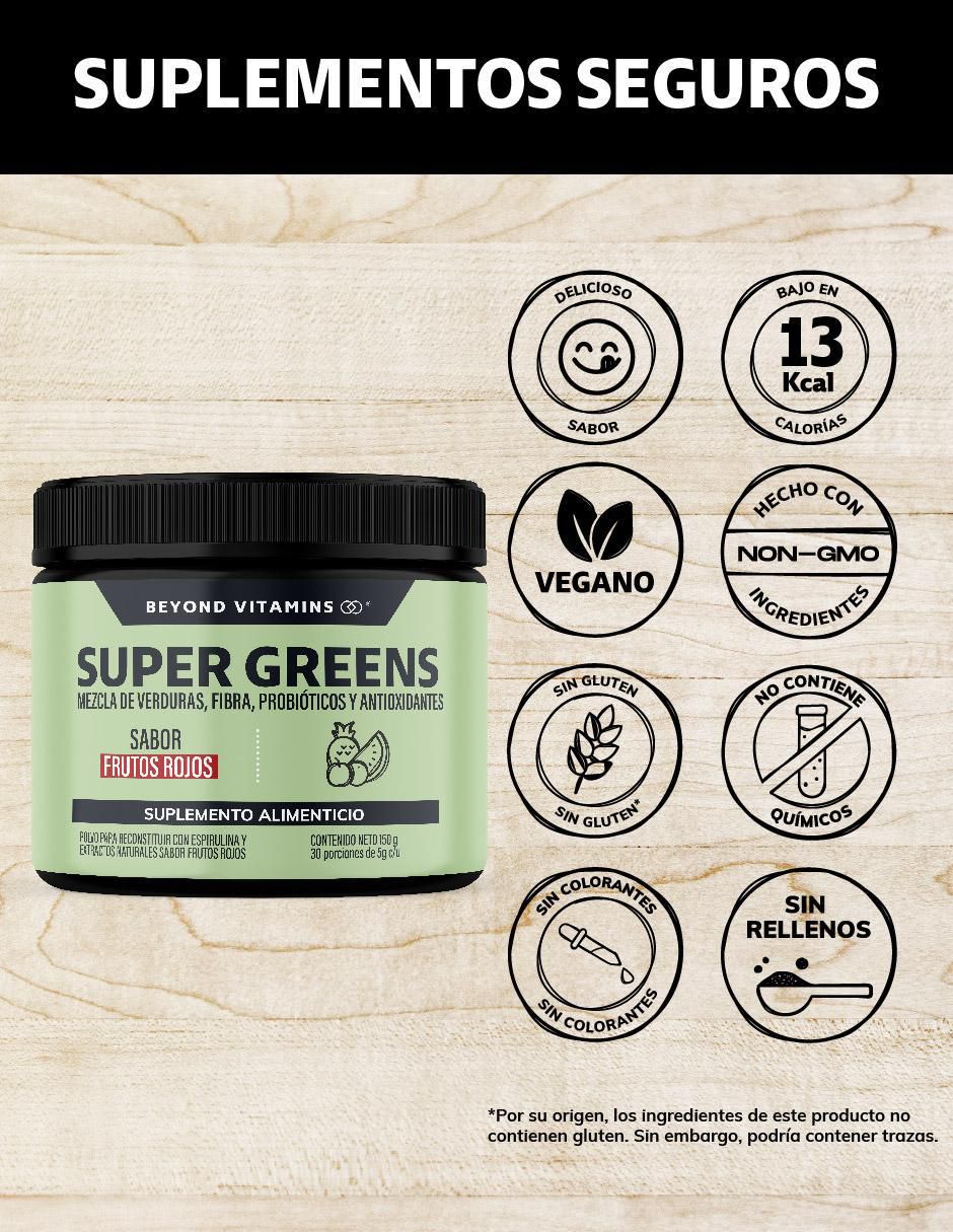 Super Greens, Jugo Verde con Té Matcha, Espirulina, Té Verde 4