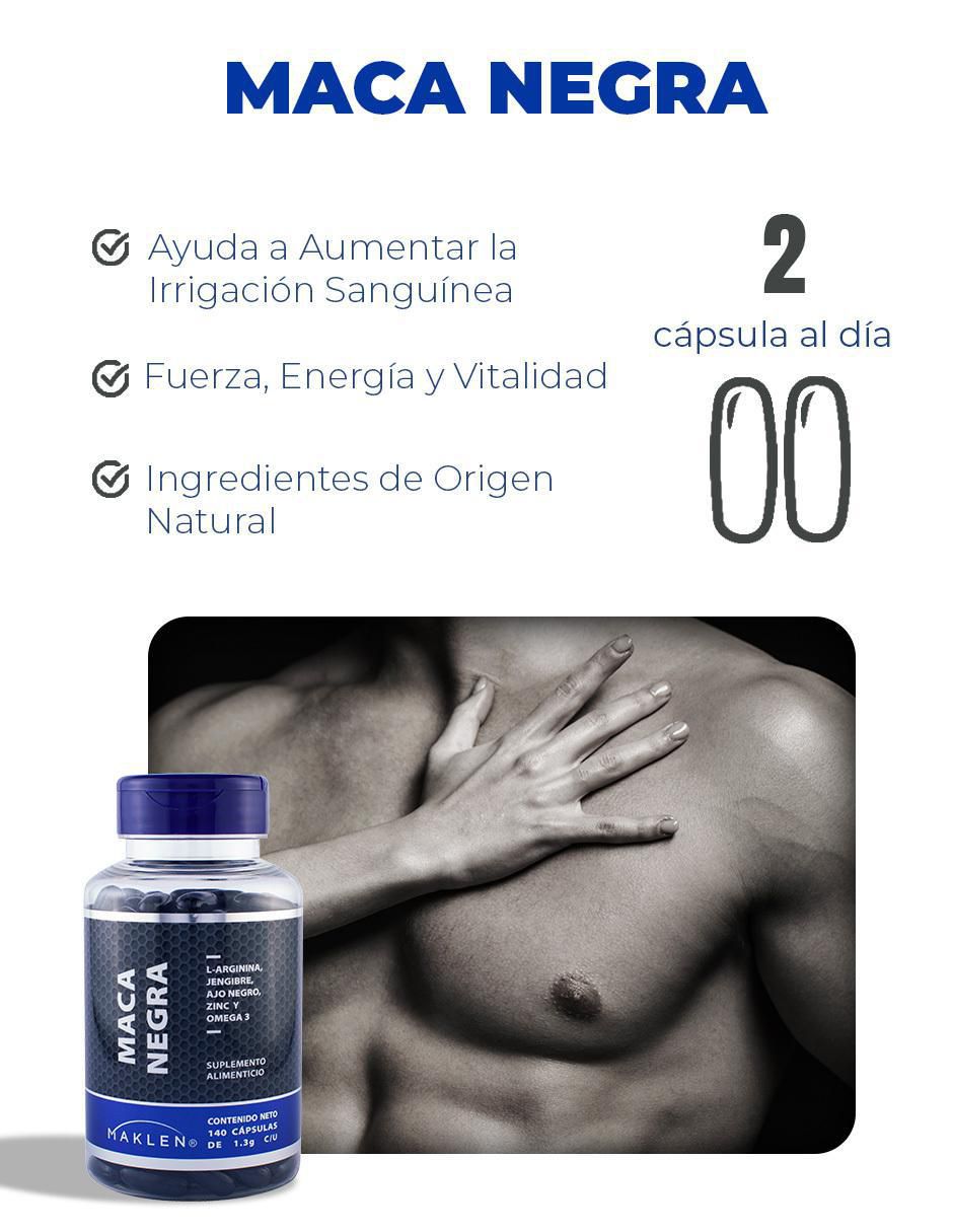 Maca Negra con L-Arginina, Jengibre, Ajo, Zinc y Omega 3 4
