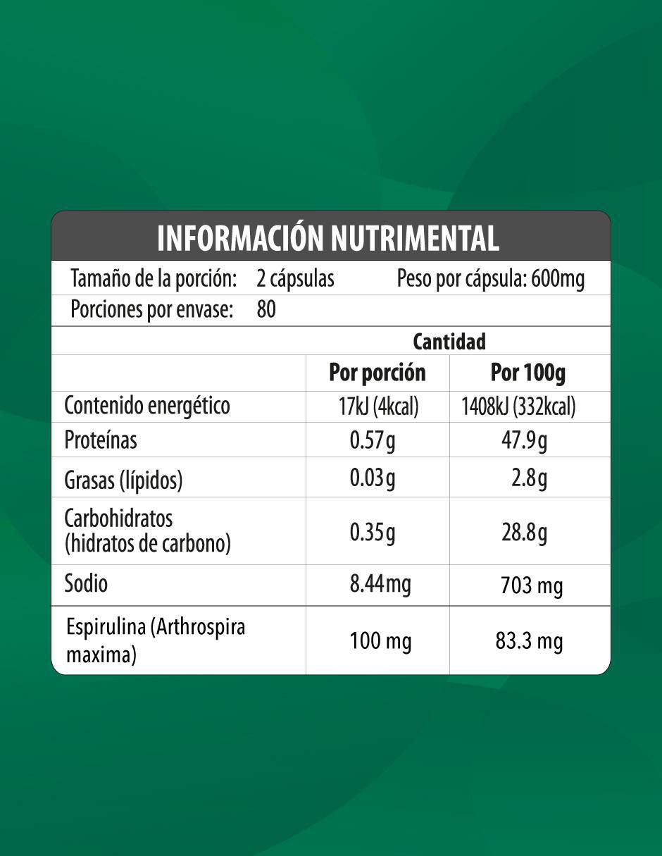 Espirulina con alga espirulina 2