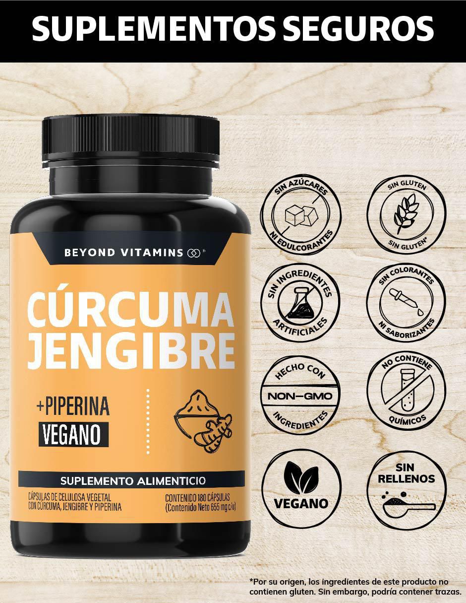 Cúrcuma, Jengibre con Pimienta Negra con piperina de 160 g 2