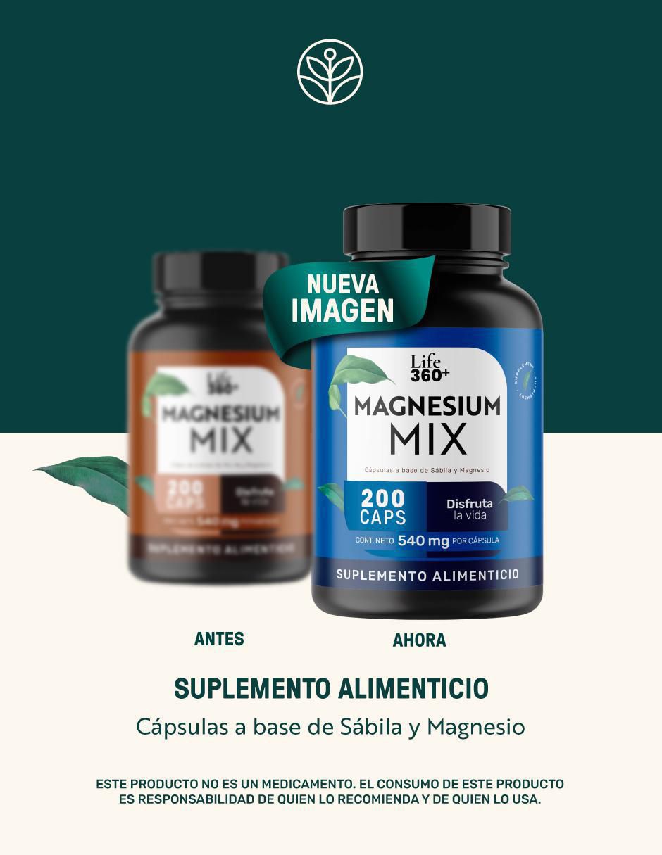 Magnesium mix: aloe vera + magnesio (maltodextrina citrato de magnesio óxido de magnesio gluconato de magnesiogluconato de magnesio) life 360+ con magnesio de 200 cápsulas 9