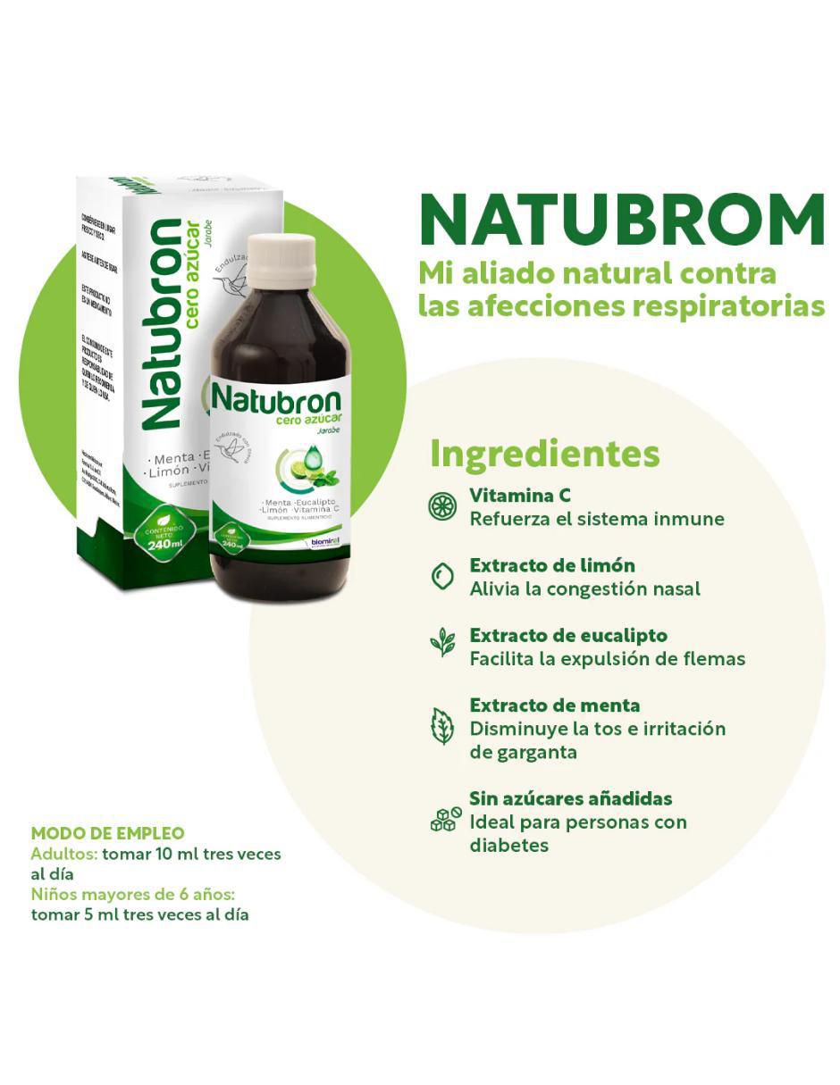 Jarabe Natubron con vitamina C sabor herbal de 240 ml 2