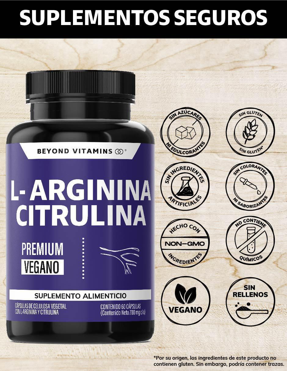 L-Arginina, Citrulina, Beta Alanina y Cafeína de 60 cápsulas 2