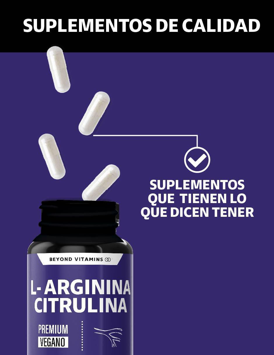 L-Arginina, Citrulina, Beta Alanina y Cafeína de 60 cápsulas 3