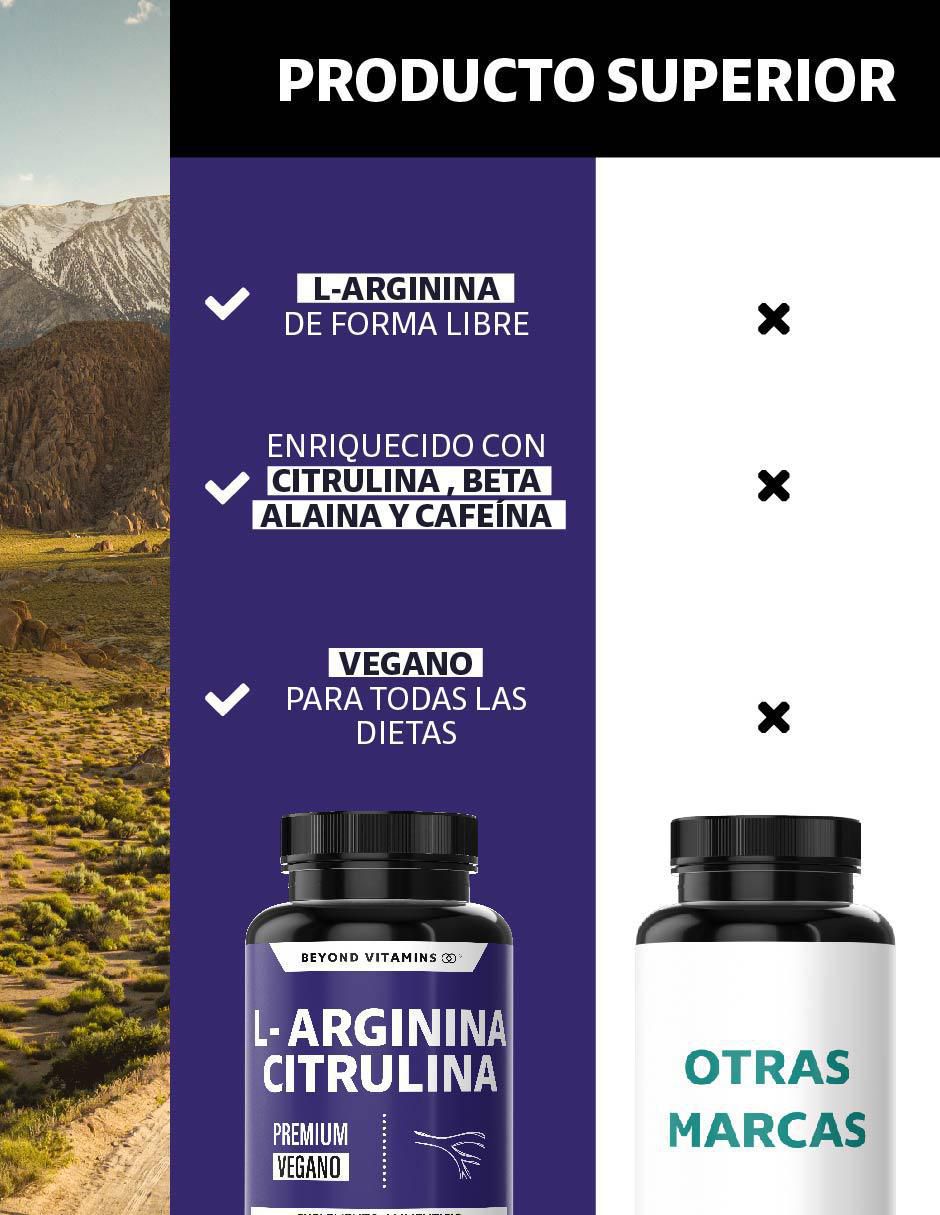 L-Arginina, Citrulina, Beta Alanina y Cafeína de 60 cápsulas 6