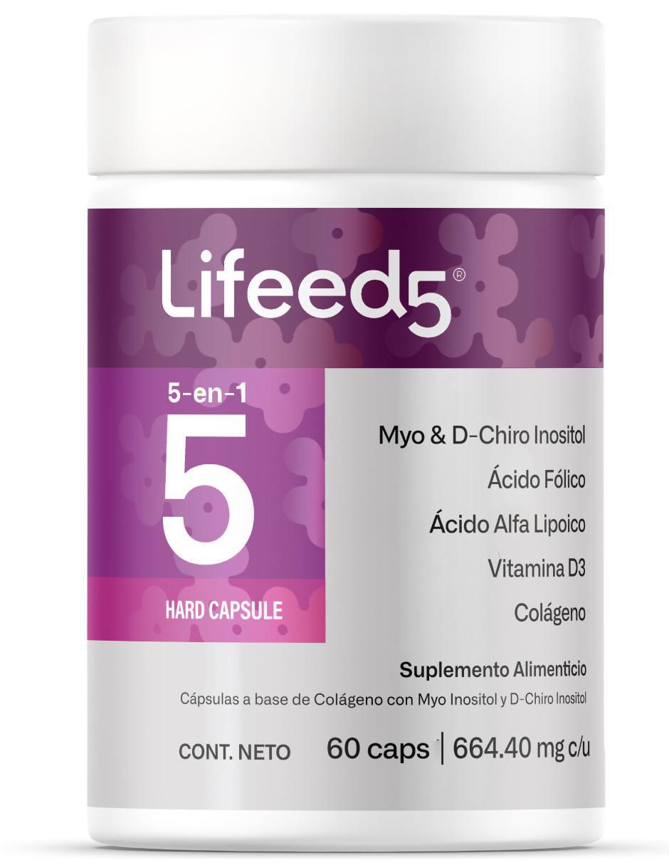Inositol + Ácido Fólico + colágeno Lifeed5 de 60 cápsulas Inositol + Ácido Fólico + colágeno Lifeed5 de 60 cápsulas