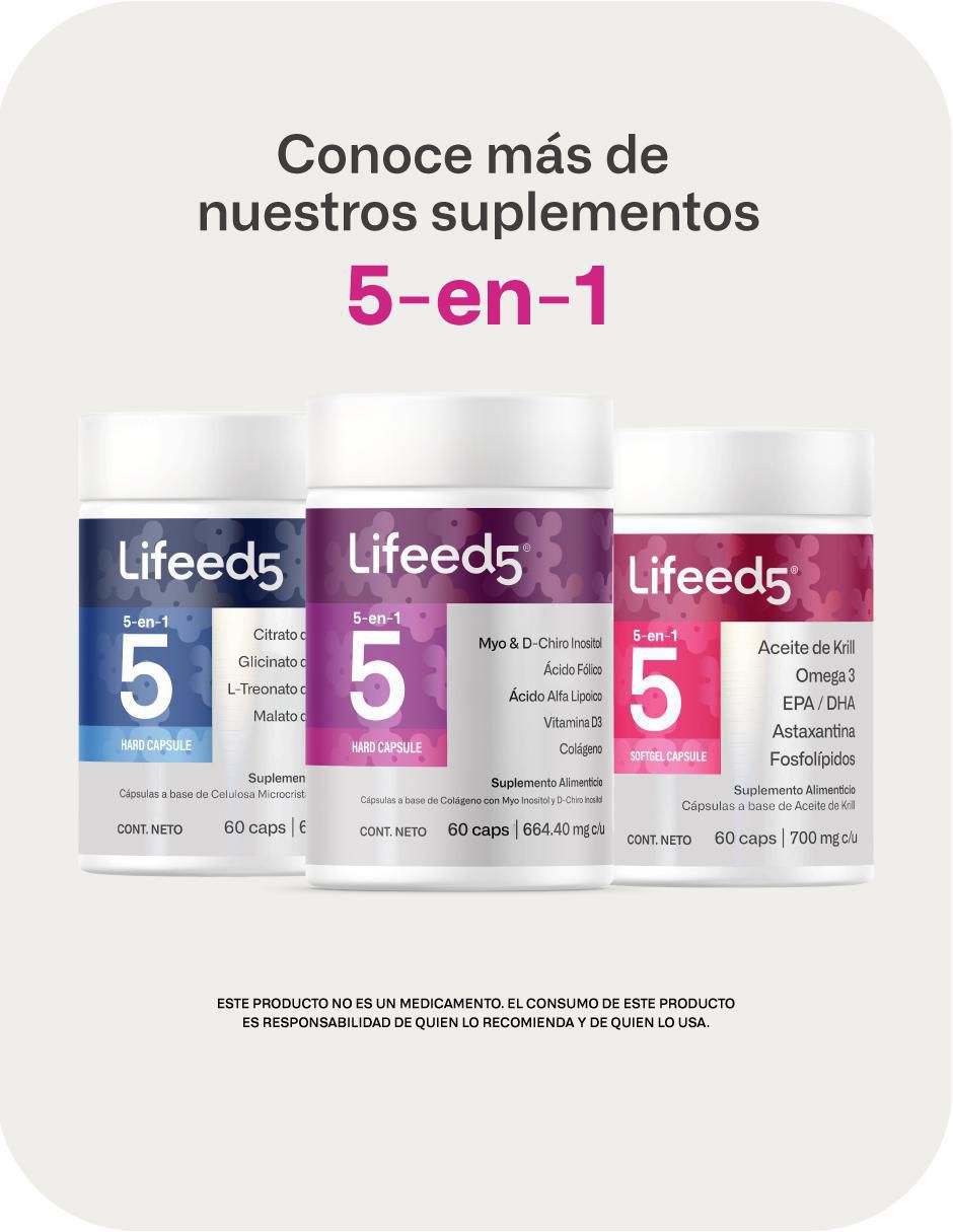 Inositol + Ácido Fólico + colágeno Lifeed5 de 60 cápsulas 7