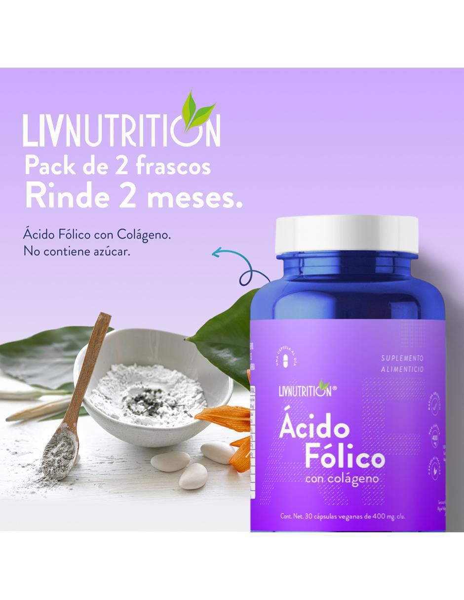 Ácido Fólico con colágeno de 60 cápsulas 3