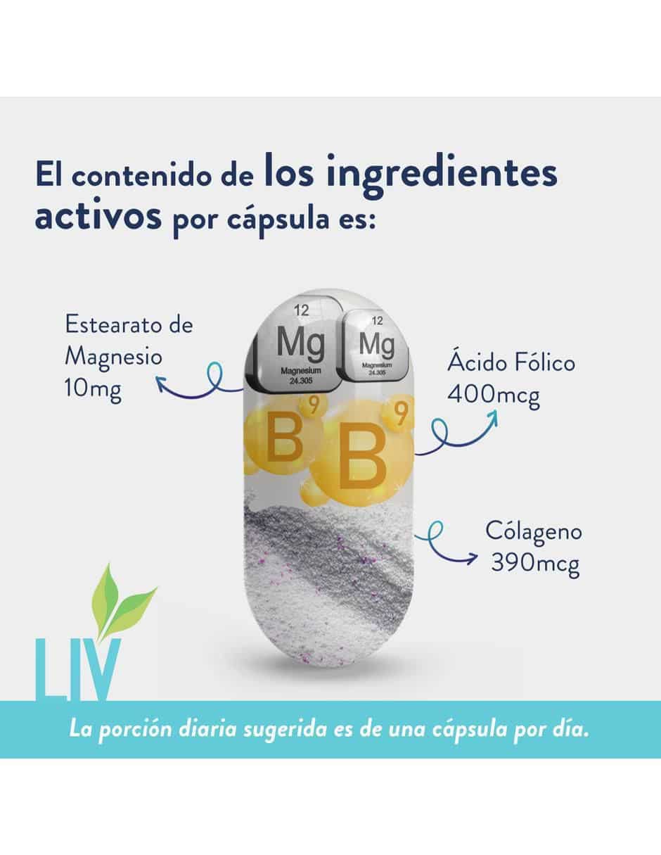 Ácido Fólico con colágeno de 60 cápsulas 4