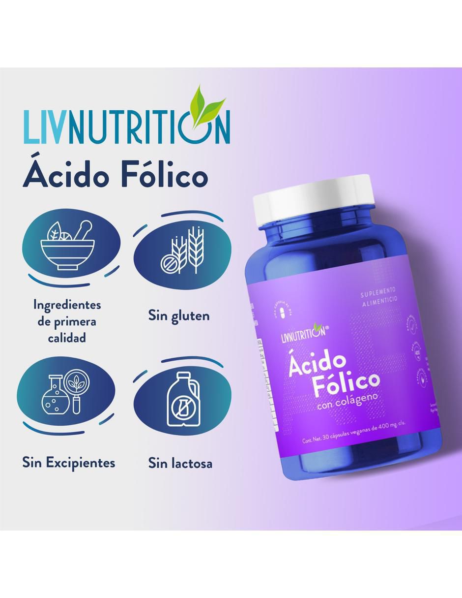 Ácido Fólico con colágeno de 60 cápsulas 6