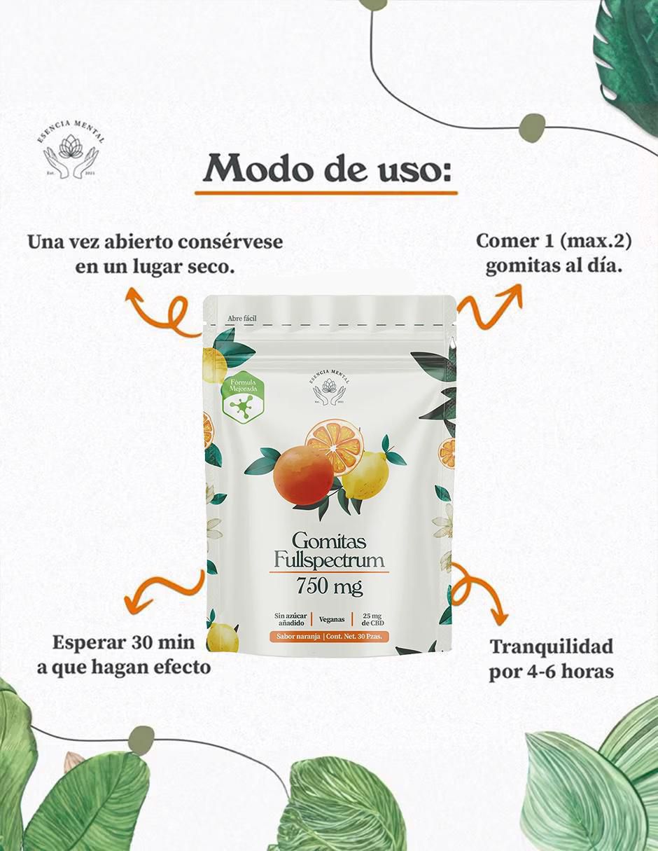 Gomitas con CBD sabor naranja de 30 gomitas 3