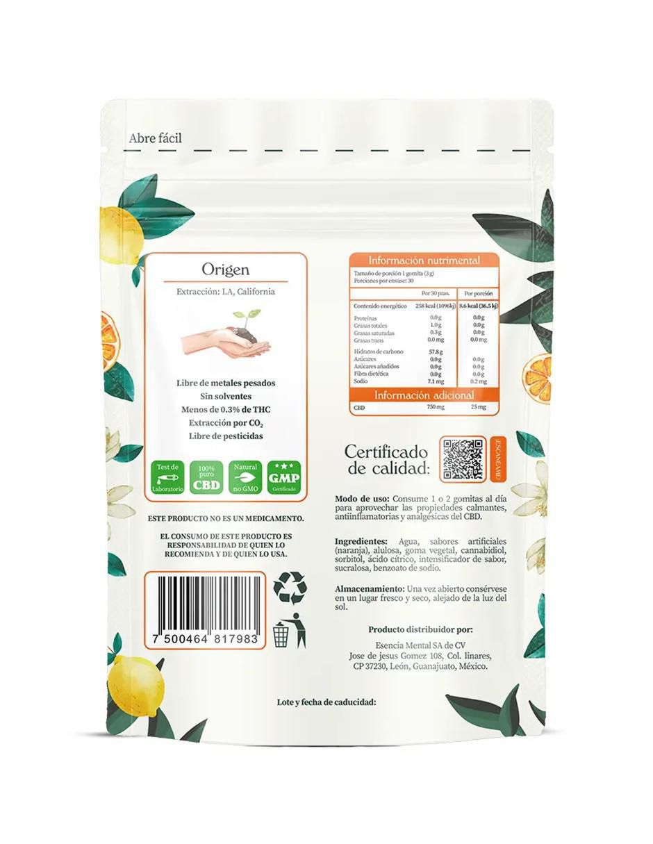 Gomitas con CBD sabor naranja de 30 gomitas 5