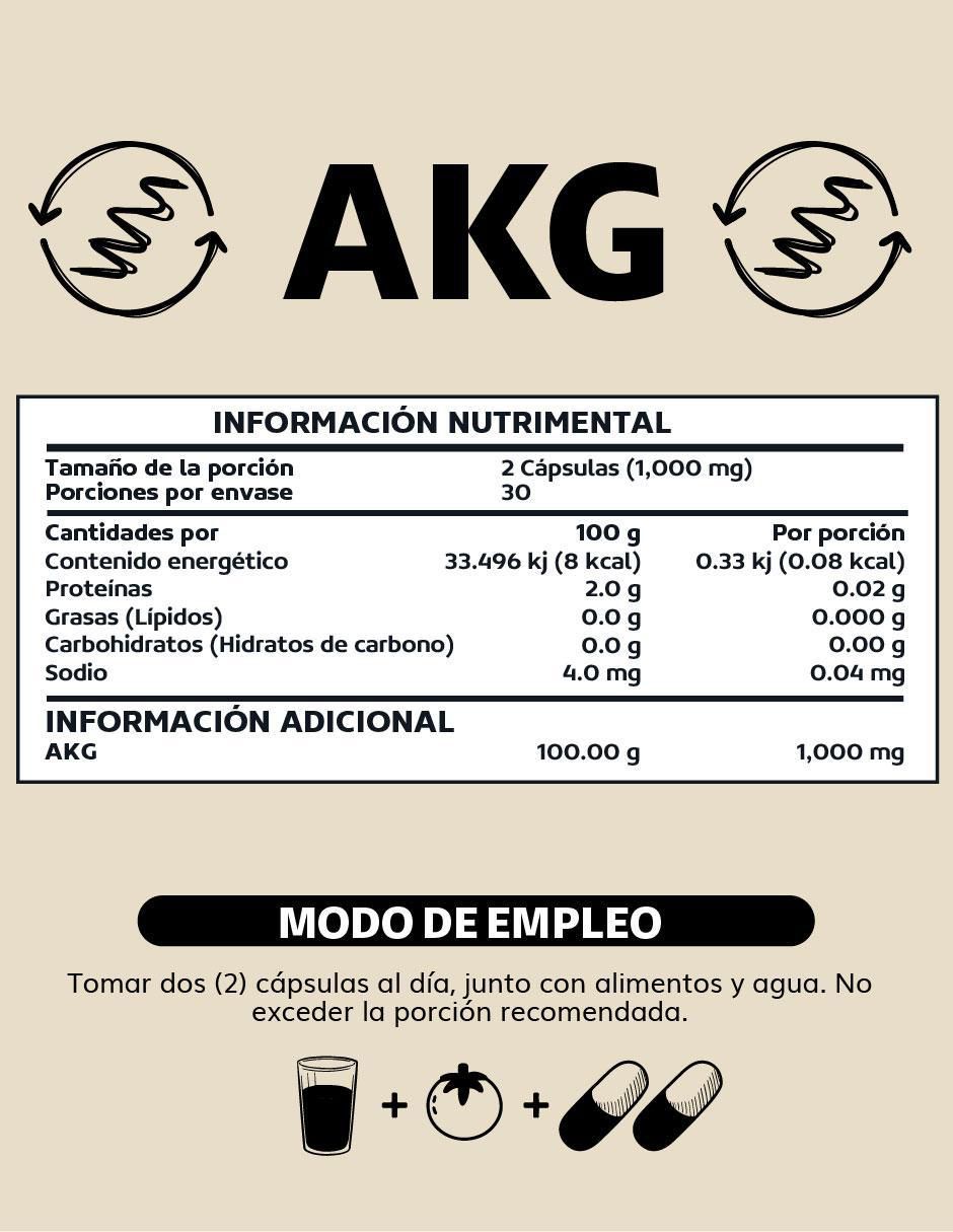 AKG Ácido Alfa Cetoglutárico de 60 cápsulas 5