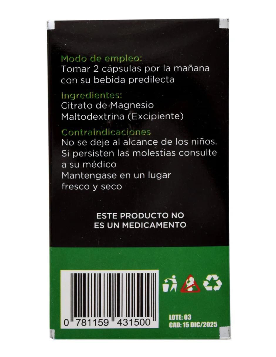 Citrato de Magnesio de 60 cápsulas 2