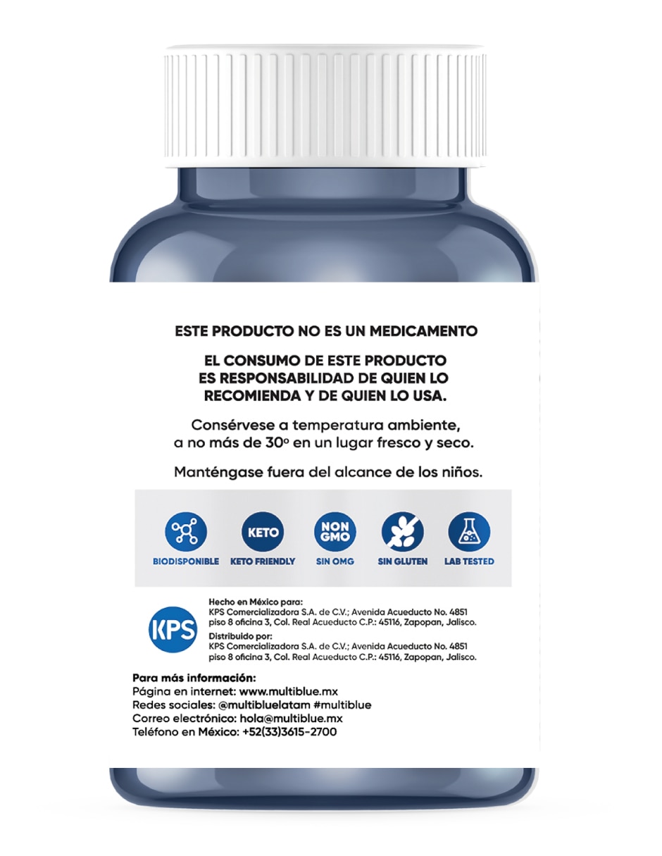 Multiblue con citrato de magnesio, gluconato de magnesio, glicinato de magnesio, espirulina y vitamina d3 2