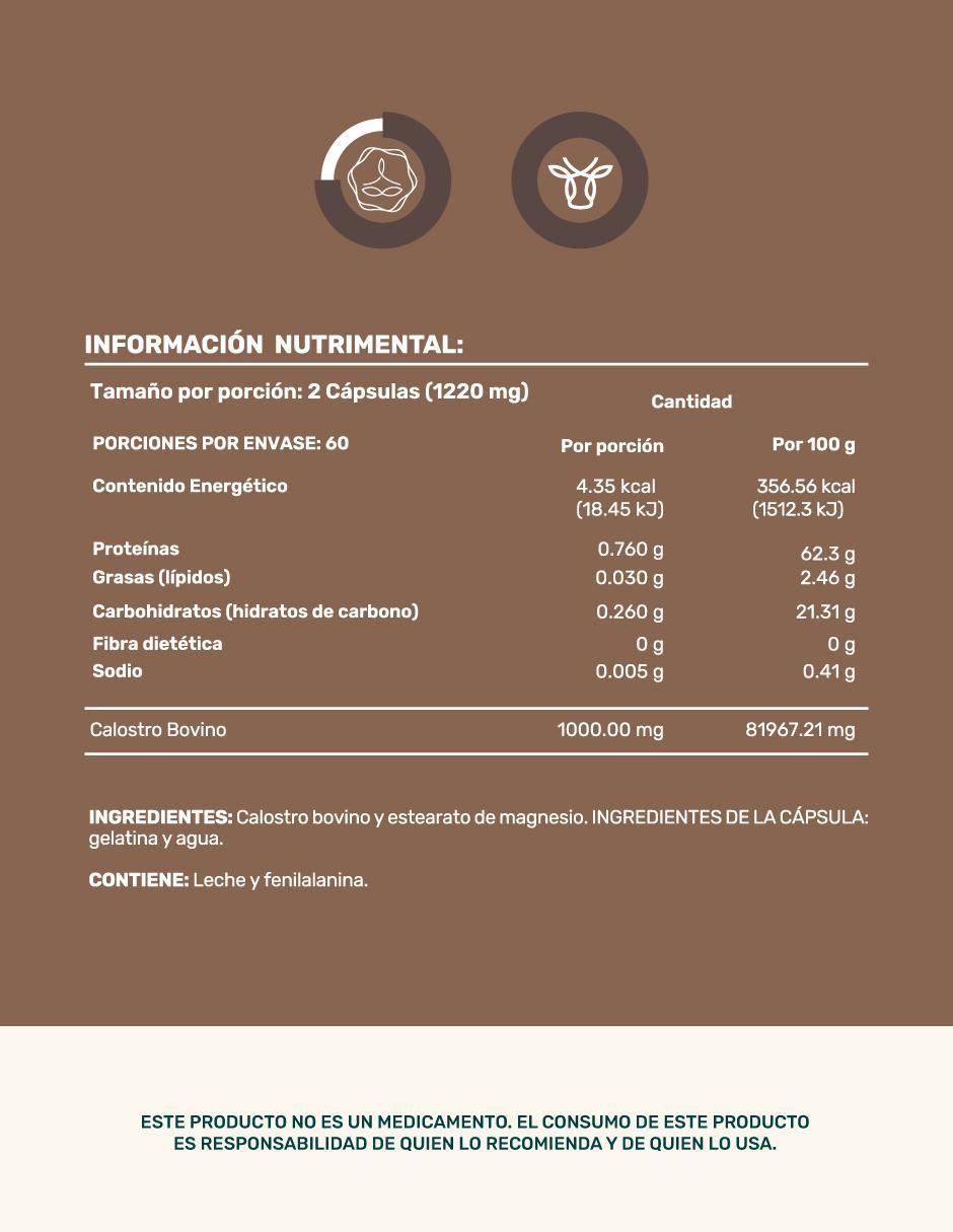 Colostrum Moo: Calostro bovino Life 360+ con calostro bovino de 120 cápsulas 2