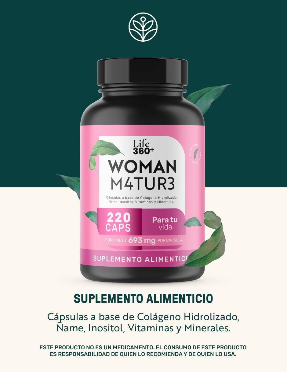 Woman M4tur3 con colágeno hidrolizado de 220 cápsulas 10