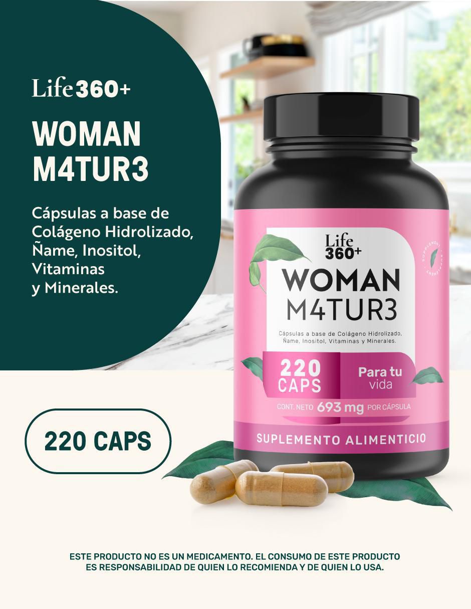 Woman M4tur3 con colágeno hidrolizado de 220 cápsulas 12