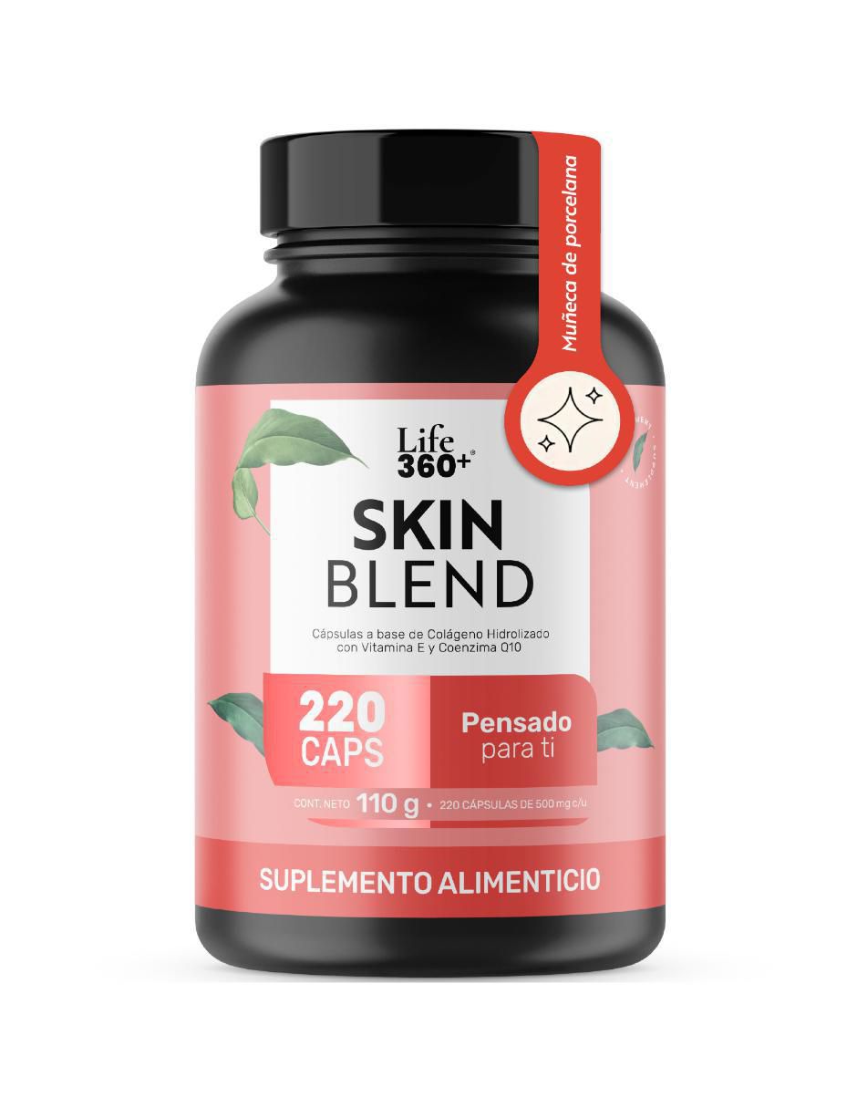 Skn q-10: colágeno hidrolizado con vitamina e y coenzima q10 life 360+ con colágeno hidrolizado sabor sin sabor de 220 cáp