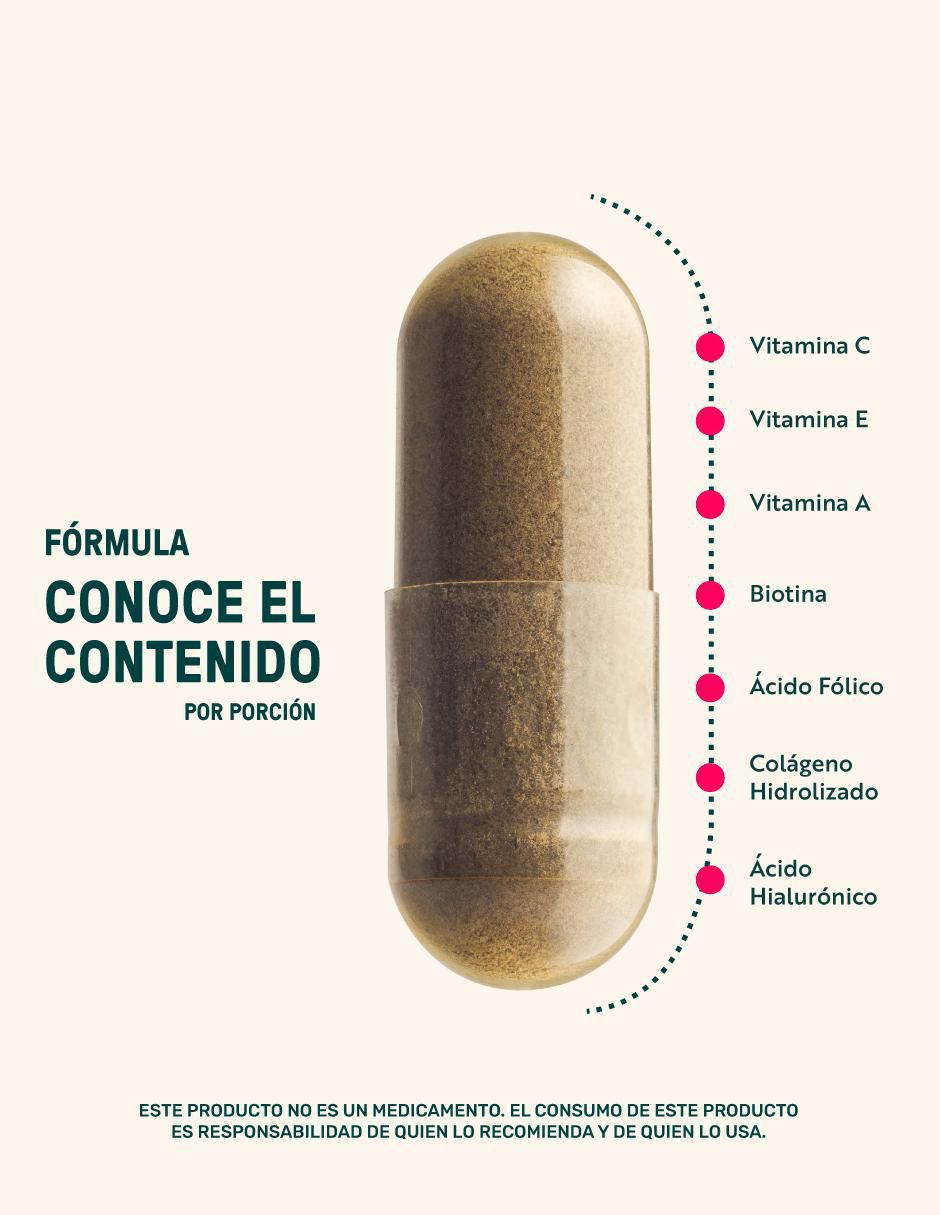 Collagen Vitamins: Colágeno hidrolizado + Vitaminas + Ácido fólico y Hialurónico Life 360+ de 220 cápsulas 4