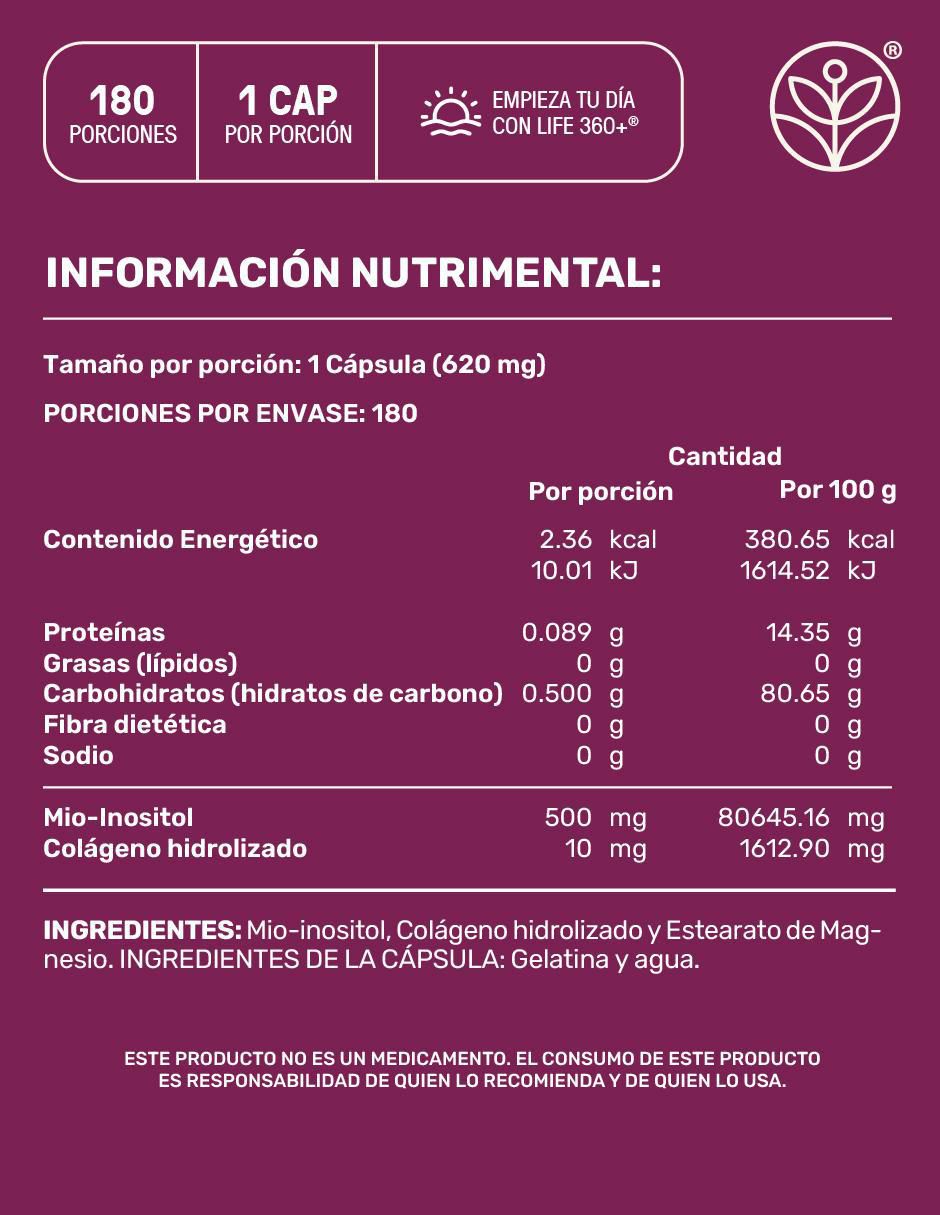 Myo Inositol Life360 de 180 cápsulas 5