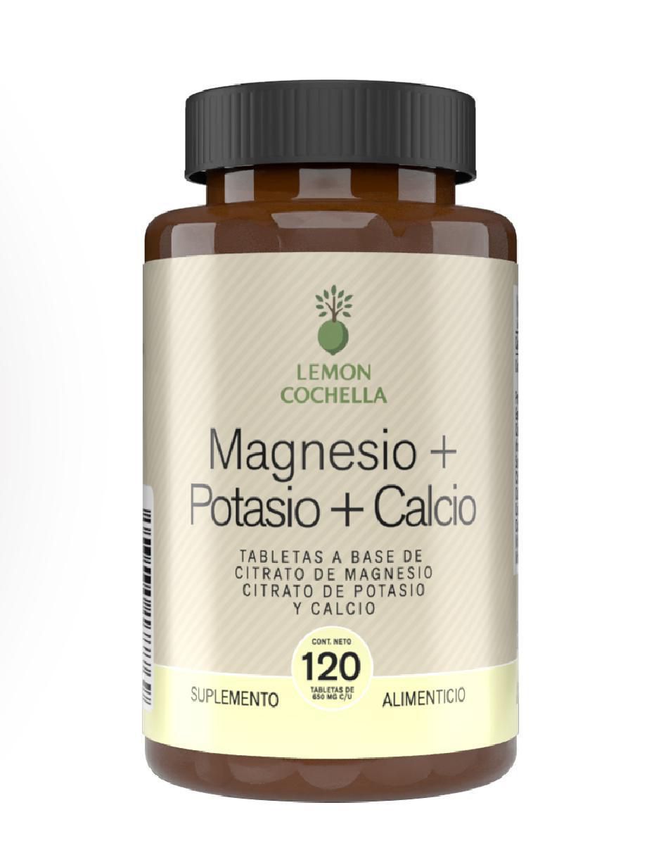 Citrato de Magnesio Citrato de Potasio + Calcio con Gluconato de Zinc, vitamina B6 y vitamina B2 de 120 tab