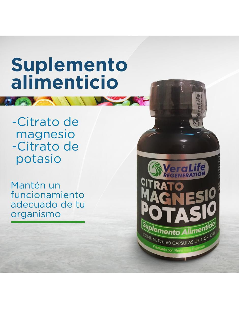 Citrato Magnesio Potasio con citrato de potasio y magnesio de 60 cápsulas 4