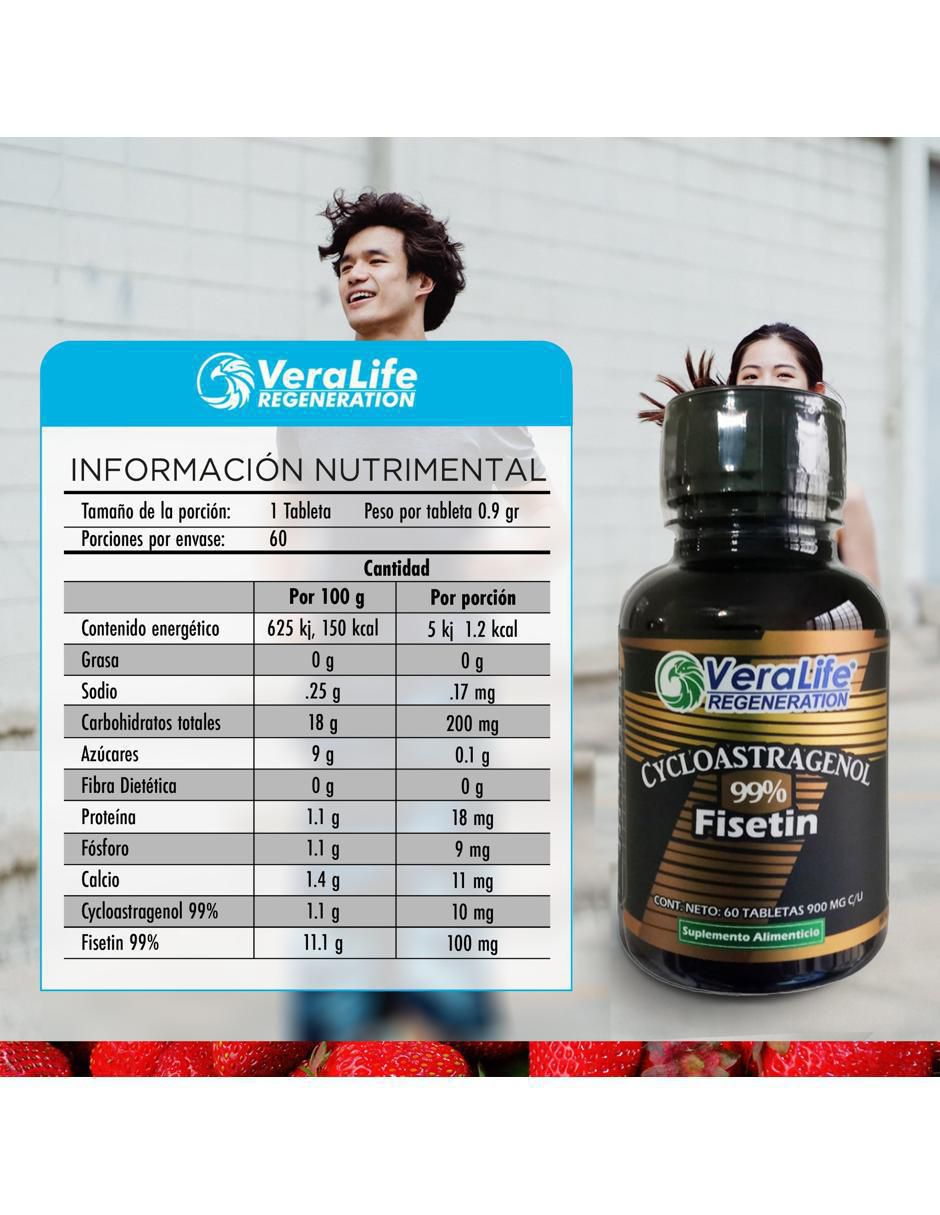 Cycloastragenol Fiestin con fisetina de 60 tabletas 3