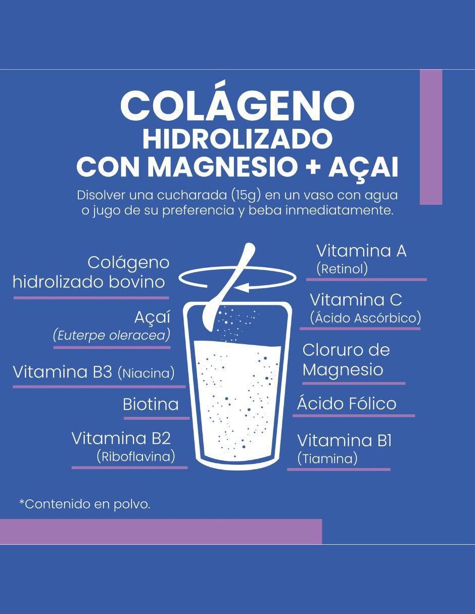 Colágeno Magnesio y Acai de 500 g 3