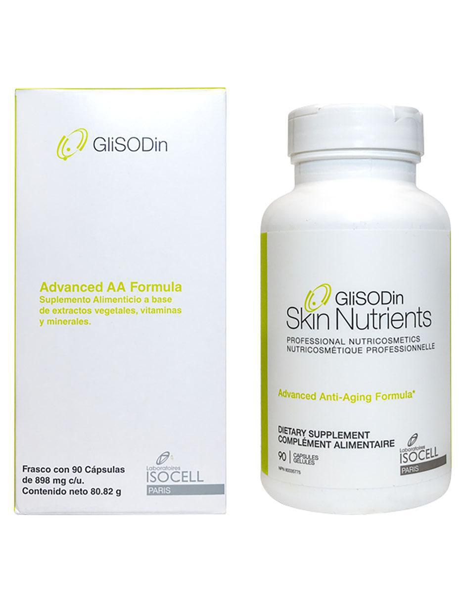 Glisodin Advanced Anti-Aging Formula con aceite de krill sabor natural de 90 cápsulas