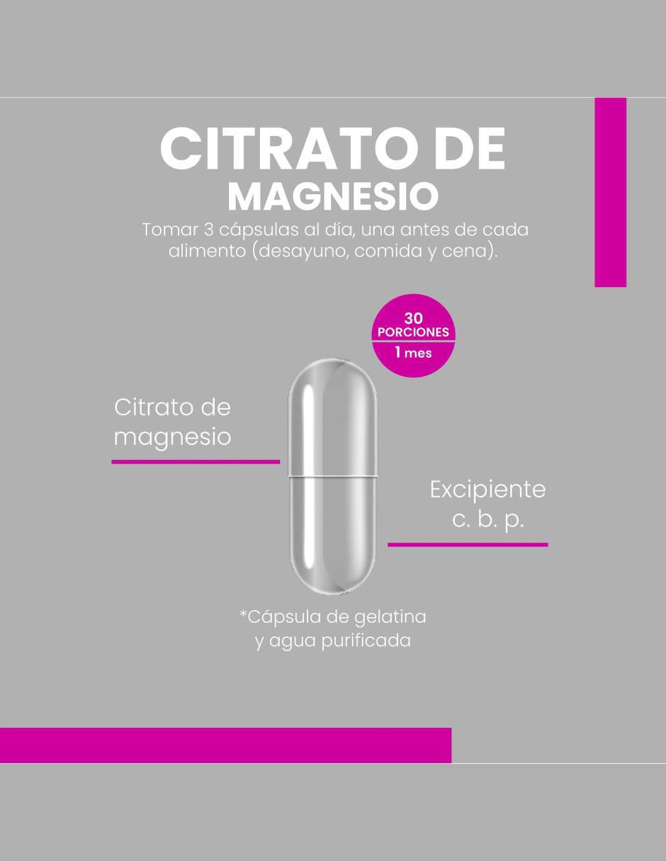 Citrato de Magnesio de 90 cápsulas