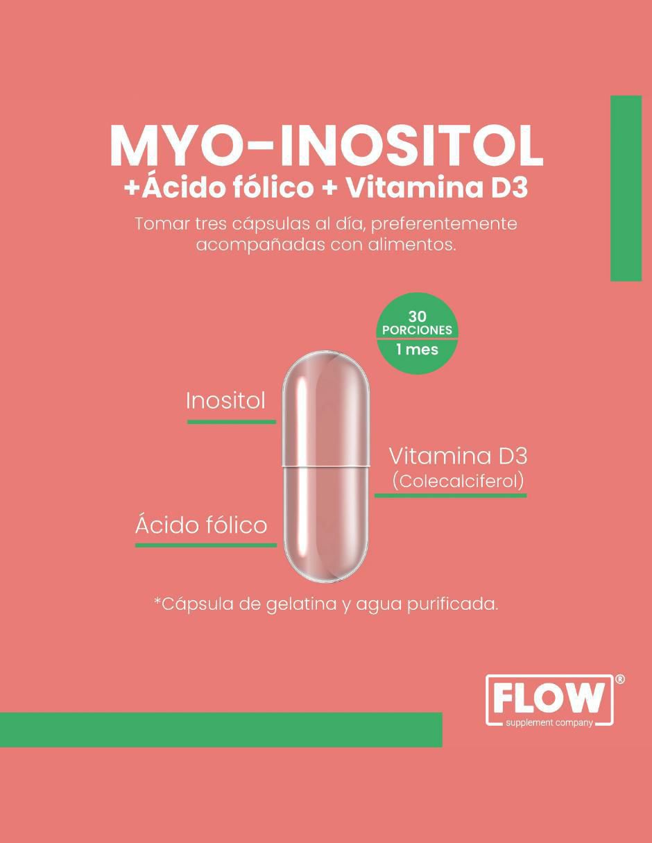 Myo Inositol + Ácido Fólico + Vitamina D3 de 90 cápsulas 3