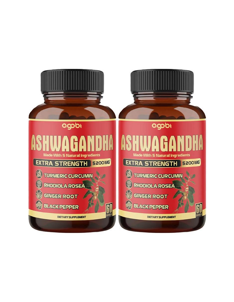 Ashwagandhaalto 2 Pack Fuerza Extra 5 en 1 con pimienta negra de 120 cápsulas