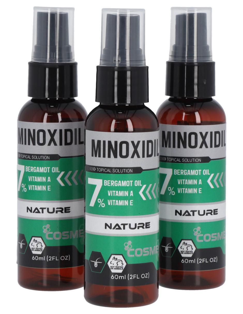 Loción facial crecimiento de barba minoxidil al 7%