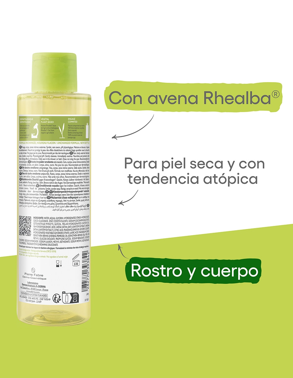 Limpiador rostro y cuerpo Exomega control para calmar la piel 2