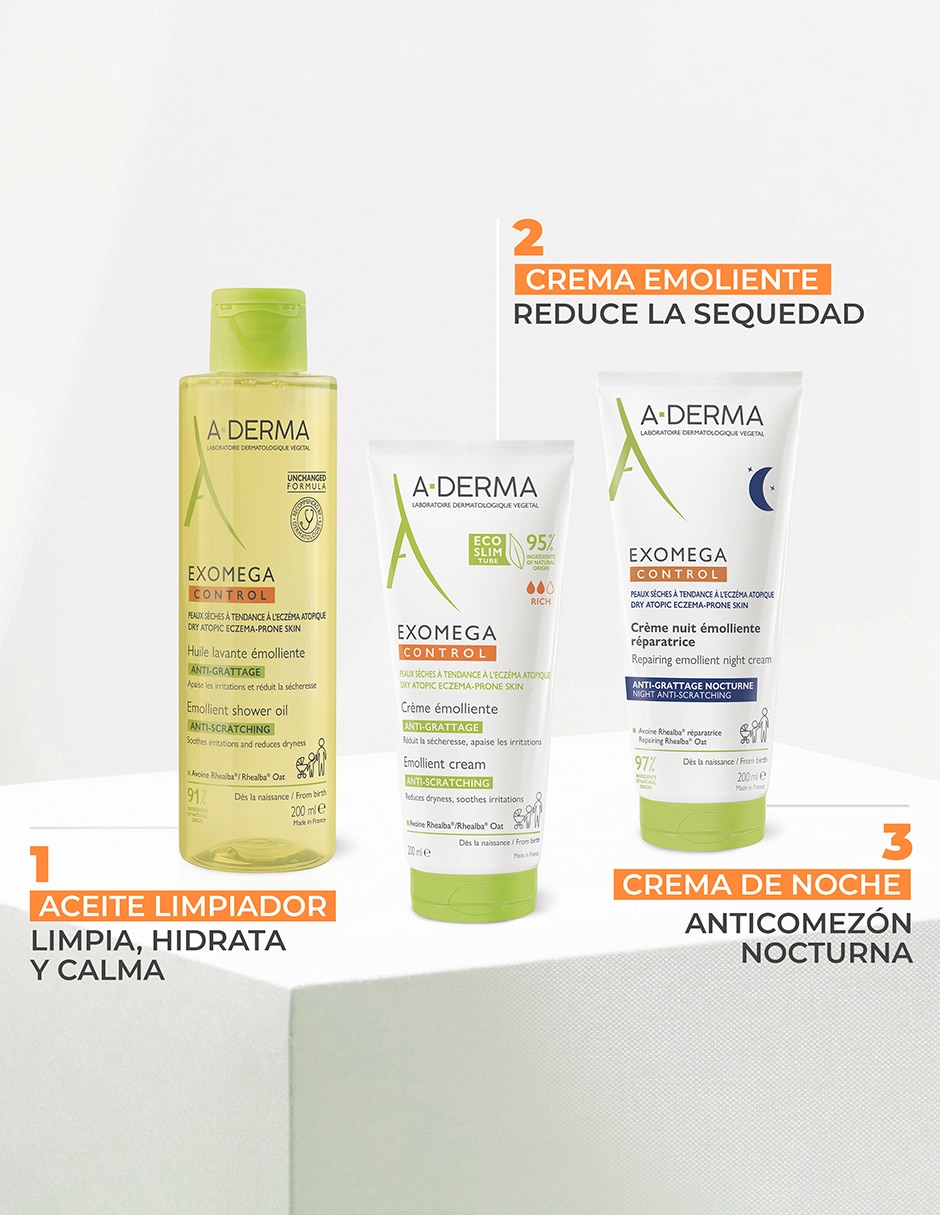 Limpiador rostro y cuerpo Exomega control para calmar la piel 6