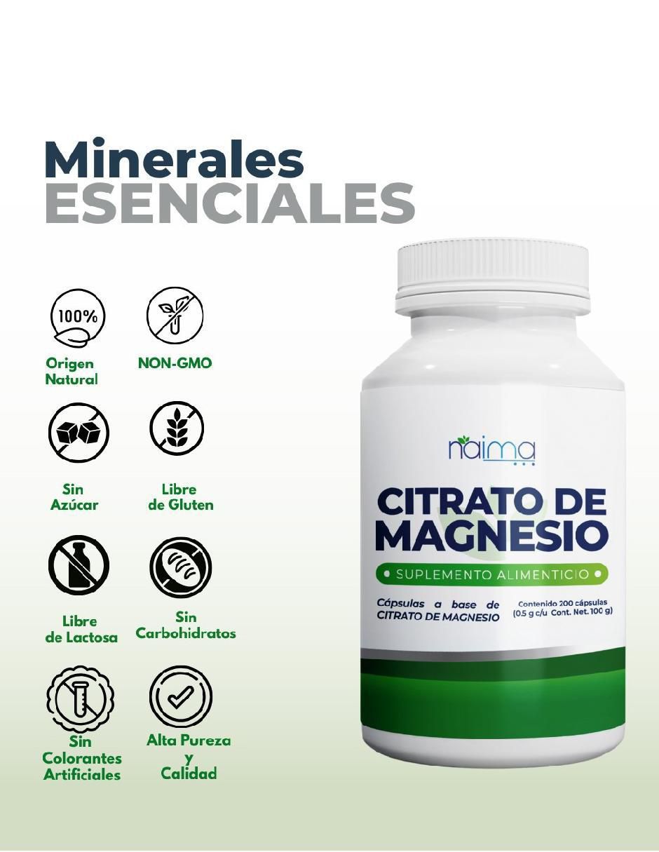 Citrato de Magnesio de 200 cápsulas 3
