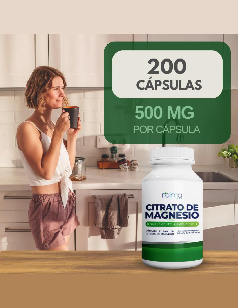 Citrato de Magnesio de 200 cápsulas 4