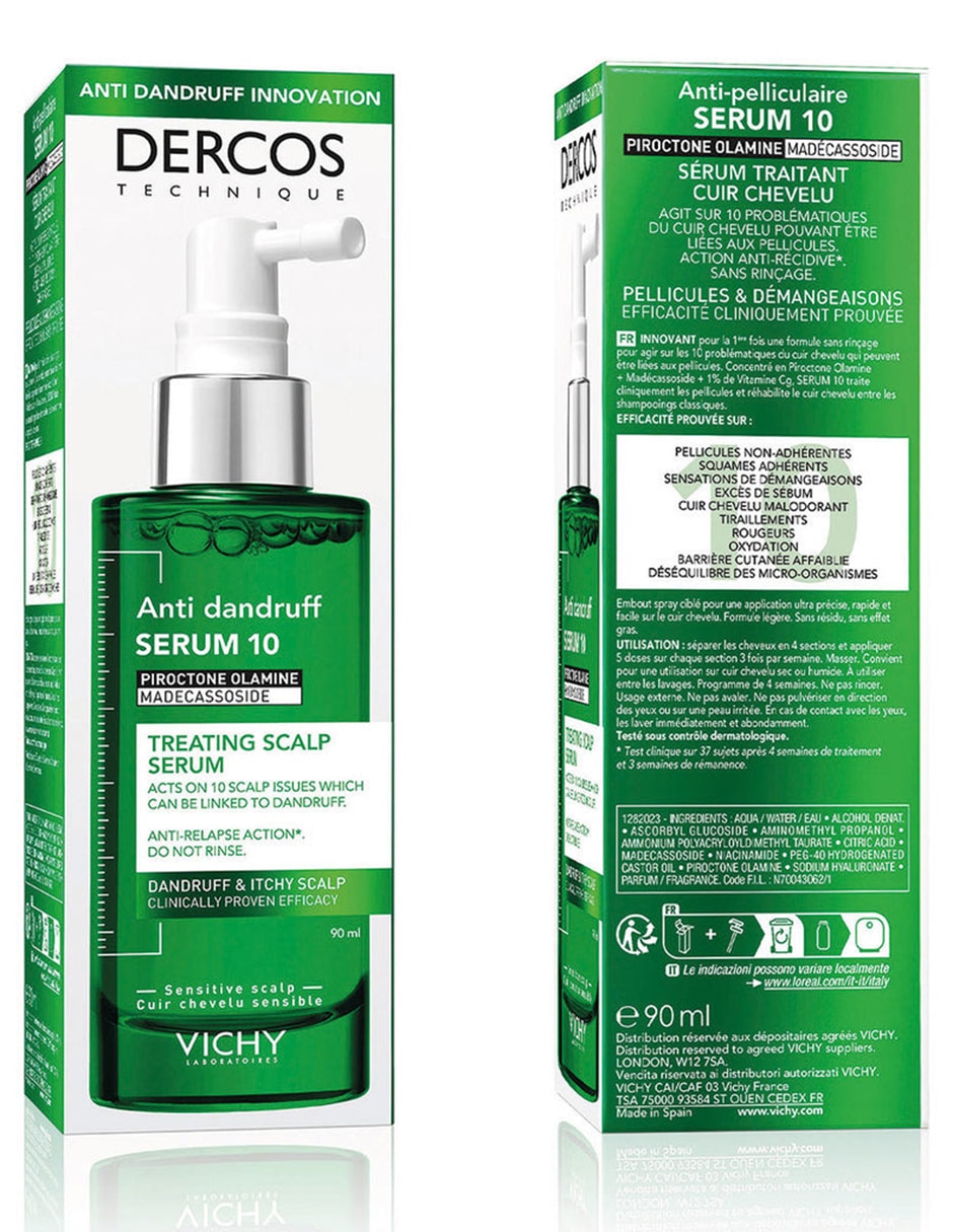 Sérum capilar 10 Control Caspa Dercos Technique 2