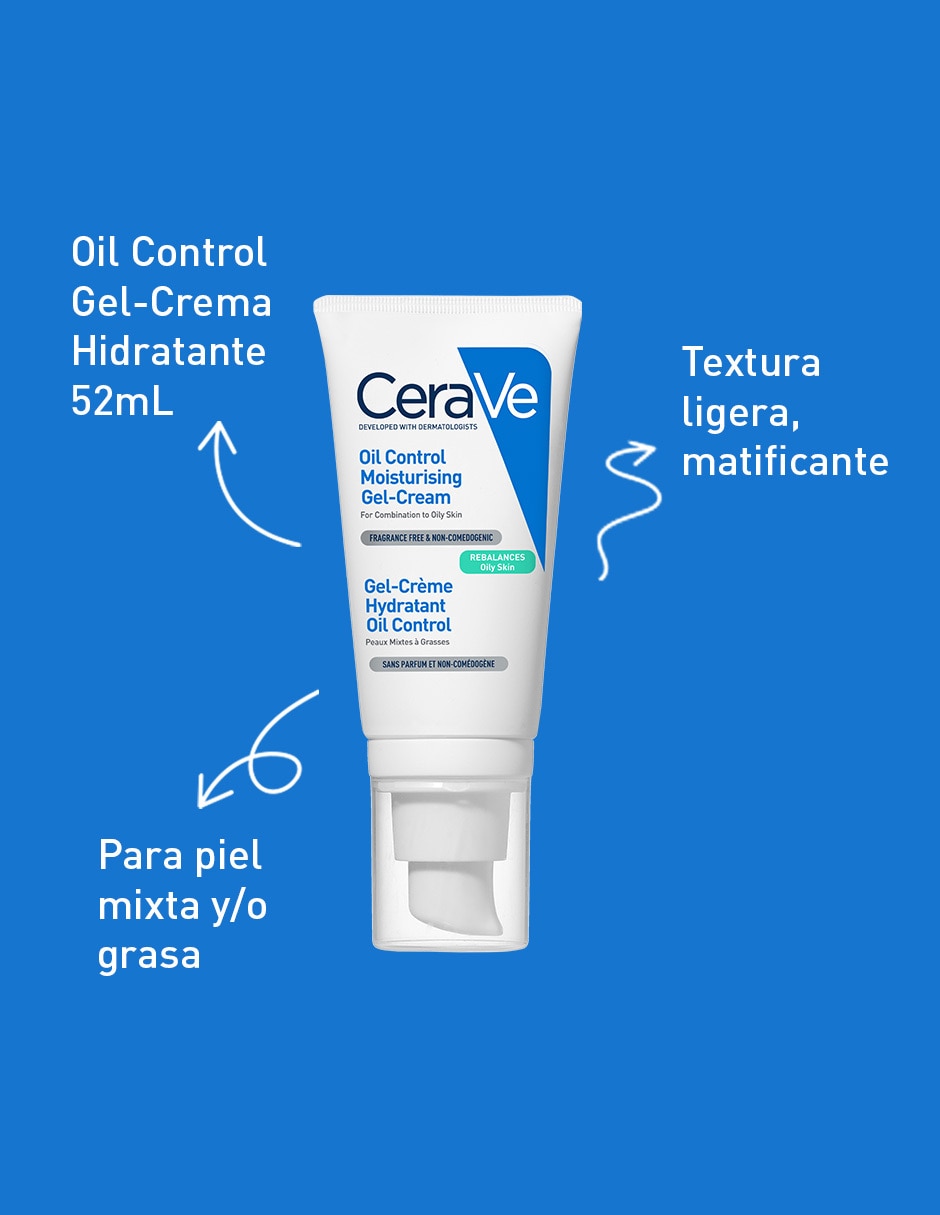 Crema facial recomendada para matificar e hidratar de día y noche Gel-Crema Oil Control para piel mixta y grasa 4