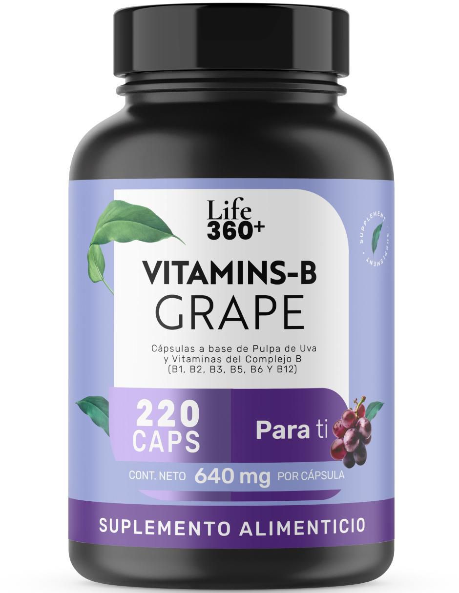 Vitamins-b grape: complejo b + zinc con vitaminas y minerales de 220 cápsulas Vitamins-b grape: complejo b + zinc con vitaminas y minerales de 220 cápsulas